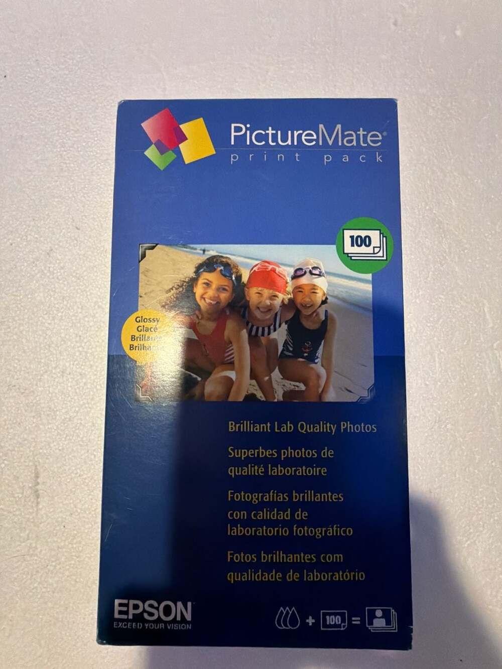 Epson PictureMate Print Pack T5570 100 Sheets Glossy Photo Paper and Ink